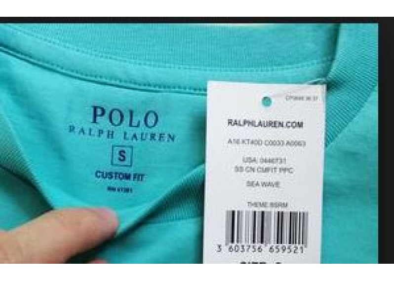 Polo Ralph Lauren Classic Cotton  Tee - sky blue turquoise with navy logo